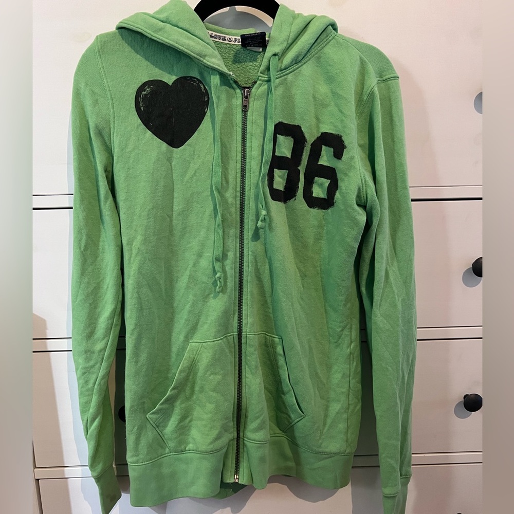 PINK Victoria’s Secret green zip up